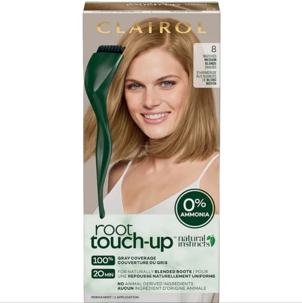 Clairol Root Touch-Up by Natural Instincts Hair Dye, 8 Medium Blonde